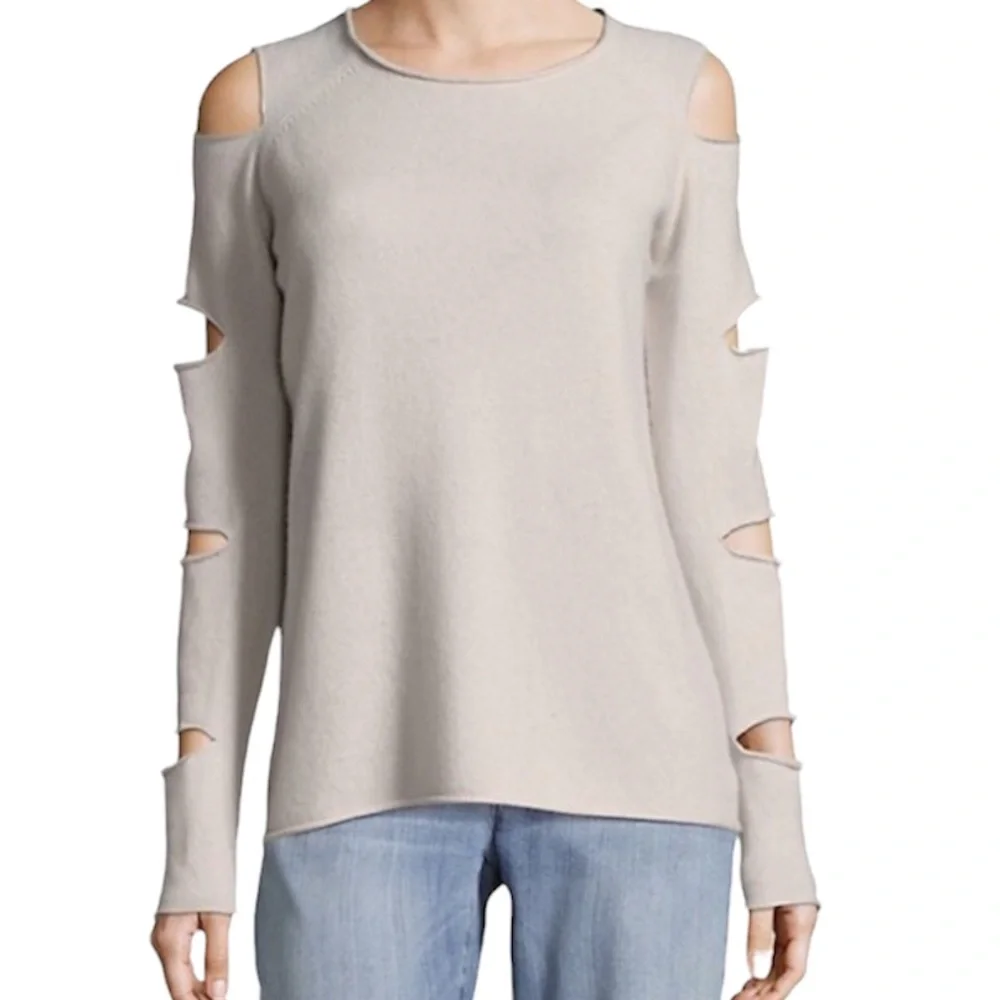 360 Cashmere Cream Cutout Cashmere Sweater Extra Small - Picture 11 of 11